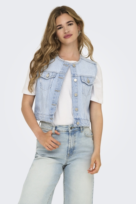 Only onlfeliz dnm waistcoat round collar
